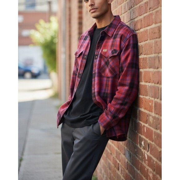 Dixxon Mens Red & Black Plaid Long Sleeve Flannel Shirt 2X Snap Buttons - Picture 1 of 11
